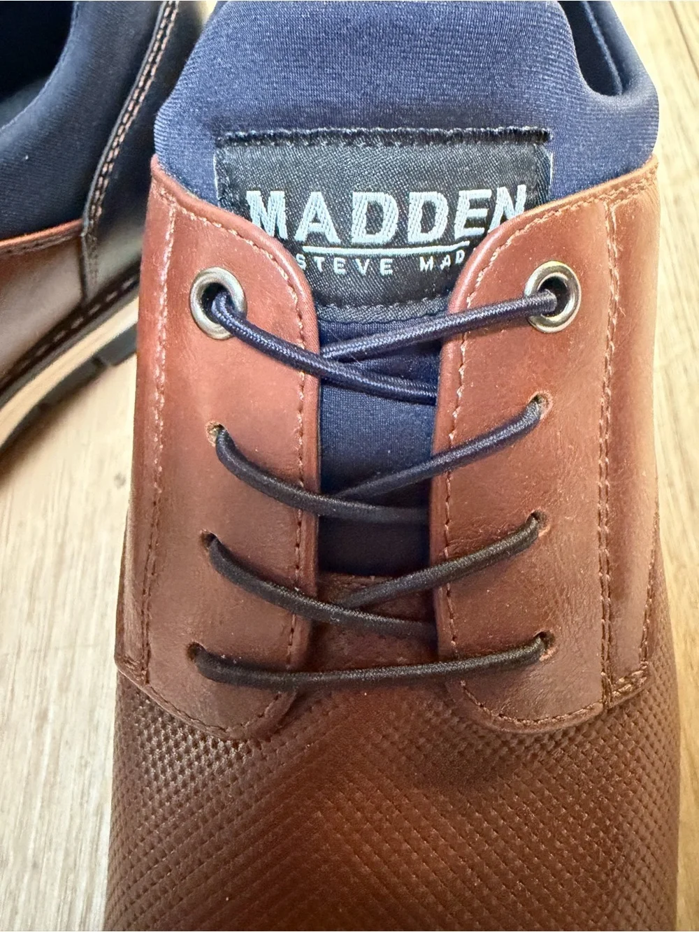 Madden Steve Madden Men’s Lyddon Oxford Brown Blue Casual Lace-Up Shoes 10.5